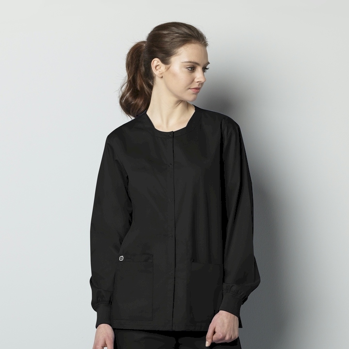 womens black Long Sleeve Smocks, long, pockets, Smocks, Long Sleeve, with pockets, sleeve, smocks,  smock, teachers, pharmacy, workers, supermarket, artists, childcare, unisex, womens, women’s, coverage, mens, men’s, long sleeve, sleeved, WonderWink, pharmacists, doctors, lab technicians, salon stylists, artists, day care workers, shop, counter workers, lab, counter, womens smocks, counter coats, vests, fame fabrics, fame vests, waitress, waiter, food service, adults, pockets, art, salons, hairdressers, protection, cover up, wonderwork, cheap, low cost, quality, school, daycare, fabric, 2, pocket, snap, front, cotton, snap front, pocket, church, churches, safety, childcare, uniforms, 