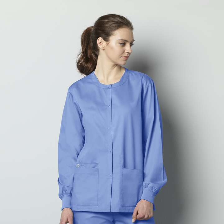 womoens Ceil blue Long Sleeve Smocks, long, Smocks, Long Sleeve, sleeve, pockets, with pockets, smocks,  smock, teachers, pharmacy, workers, supermarket, artists, childcare, unisex, womens, women’s, coverage, mens, men’s, long sleeve, sleeved, WonderWink, pharmacists, doctors, lab technicians, salon stylists, artists, day care workers, shop, counter workers, lab, counter, womens smocks, counter coats, vests, fame fabrics, fame vests, waitress, waiter, food service, adults, pockets, art, salons, hairdressers, protection, cover up, wonderwork, cheap, low cost, quality, school, daycare, fabric, 2, pocket, snap, front, cotton, snap front, pocket, church, churches, safety, childcare, uniforms,